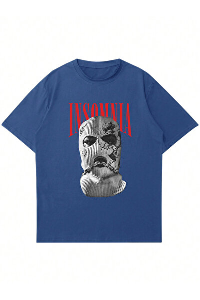 Ginevra Unisex Insomnia Štampano okrugla kragna Oversize kroj T-shirt