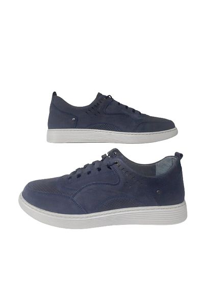 Golden Navy Blue Beta Suede - Κομψά ανδρικά παπούτσια με ορθοπεδική σόλα gldn65-7