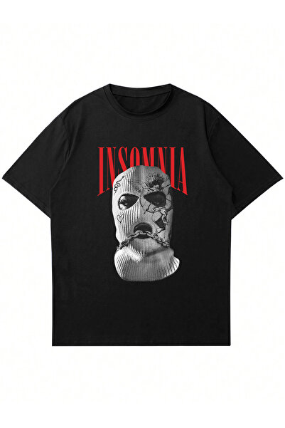 Ginevra Unisex Insomnia Štampano okrugla kragna Oversize kroj T-shirt