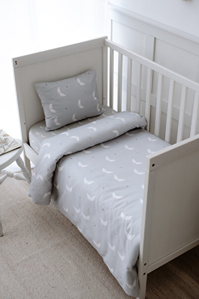 NOU طقم لحاف أطفال عضوي من ليتل مون (100×150) - أقمار صغيرة
