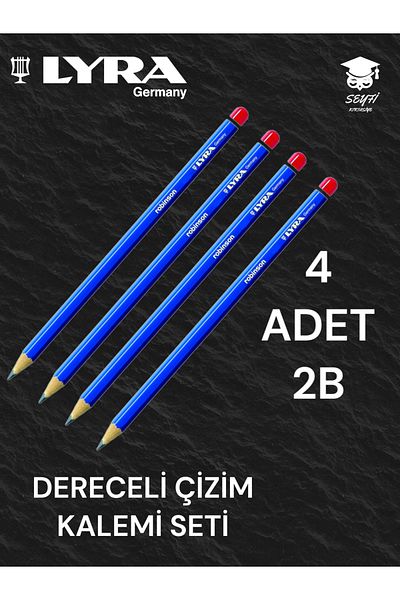 SEYFİKİRTASİYE GRADED DRAWING PENCIL SET 4 PIECES LEAD DRAWING PENCIL LYRA ROBINSON GERMANY PRODUCTION