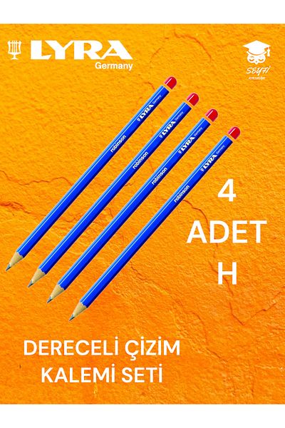 SEYFİKİRTASİYE GRADED DRAWING PENCIL SET 4 PIECES LEAD DRAWING PENCIL LYRA ROBINSON GERMANY PRODUCTION