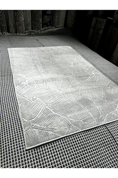 Merinos Rölyef Kaymaz Taban Kesme Halı Garden Gri