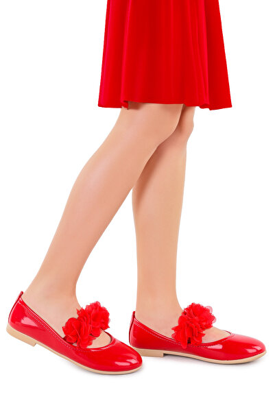 Kiko Kids حذاء راقصة الباليه للفتيات الصغيرات من الجلد اللامع Arç 02