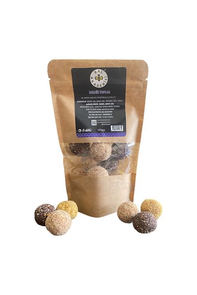 BAL AKADEMİSİ Balmix 12 Pack Healthy Snack Balls 100 Gr (Cocoa - Orange - Almond) - (Natural - Without Additives)