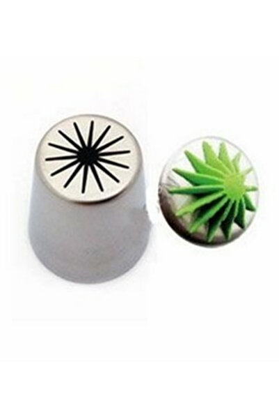 ELGALA Stainless Steel Cream Piping Bag Tip (Whipped Bag Tip, Star Lampholder) 1 Piece + 4 Pieces Whipped Bag