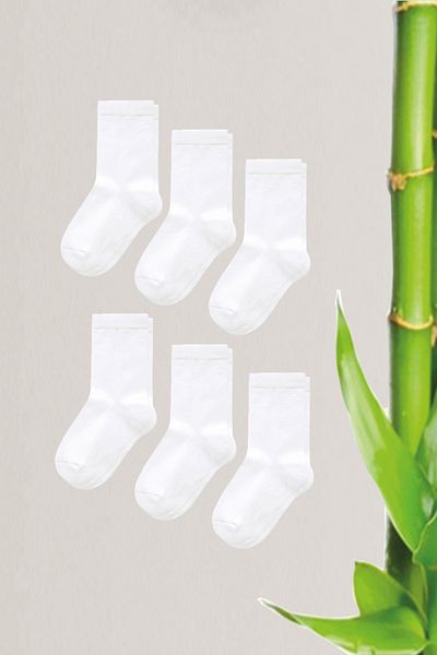 MEM SOCKS Комплект от 6 унисекс детски чорапи до глезена от бамбук