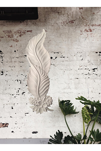 ufak dusler atölyesi Tüy Aplik Güllü Yaprak Aplik Aydınlatma 85cm Tüy Aplik