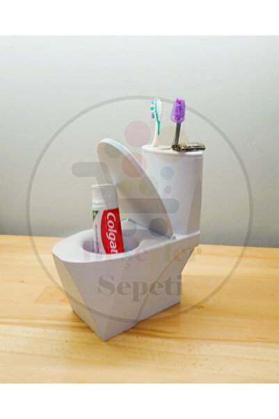 Bi'şeyler Sepeti Klozet Şeklinde Diş Fırçalık Organizer