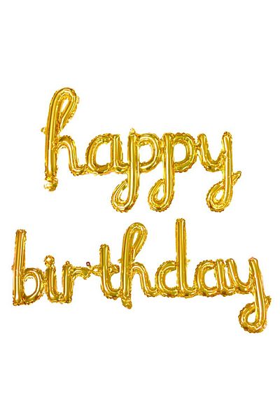 ELGALA Foil Balloon HAPPY BIRTHDAY Written Handwritten Helium Balloon