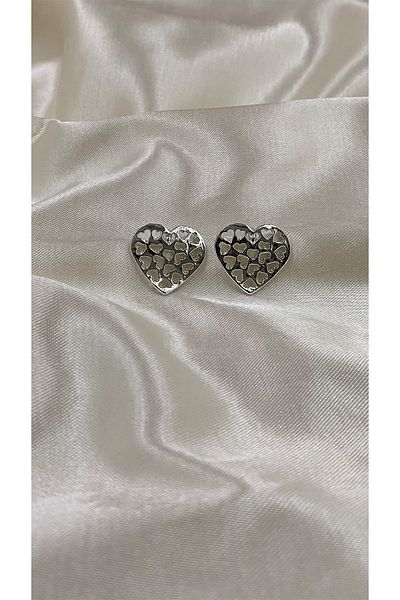 Eylülün Takısı Patterned Women's Earrings - Heart Design