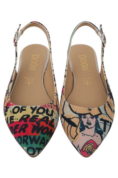 Dogo Balerini multicolori din piele vegana de dama - Warner Bros Wonder Woman Design