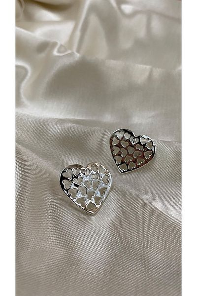 Eylülün Takısı Patterned Women's Earrings - Heart Design