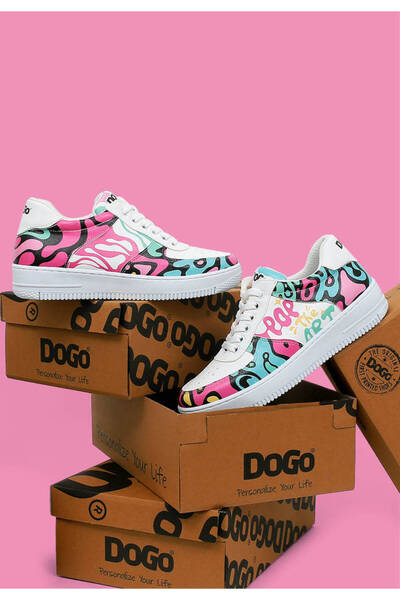 Dogo Kadın Vegan Deri Beyaz Sneakers - Pop The Art Tasarım