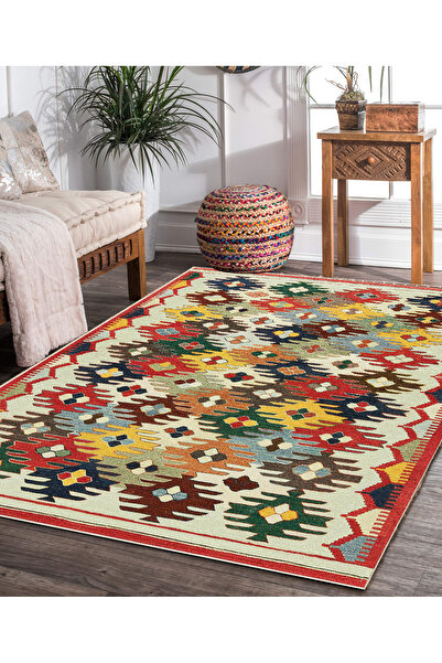 MUA HOME DECOR Kilim desen dijital baskılı yıkanabilir salon mutfak koridor o...