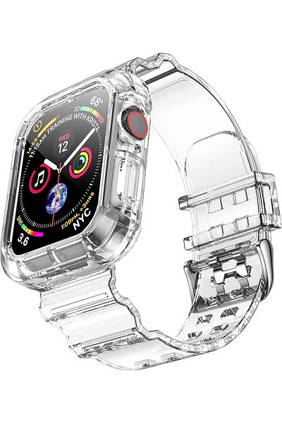 Nezih Case حزام/حزام وحافظة لساعة Apple Watch Series 2/3/4/5/6 38 ملم شفاف (ليست ساعة)