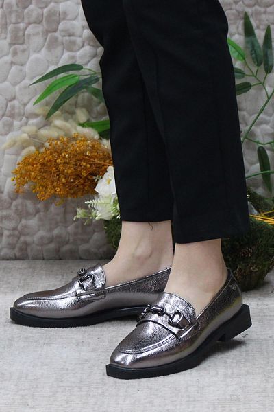fort 16215 Open Buckle Detailed Comfortable Heeled Loafer Women's Shoe