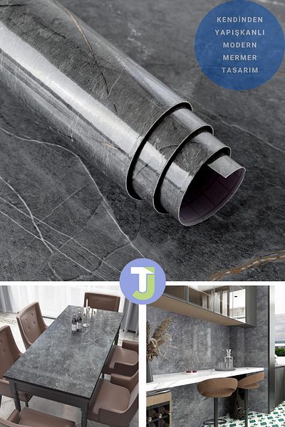 Technojet Self-adhesive Marble Pattern Foil Kitchen Bathroom Countertop Wall Table Covering 60cmX500cm