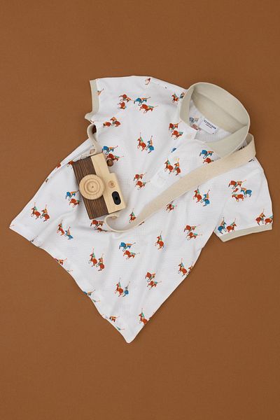 U.S. Polo Assn. Tricou alb cu guler polo pentru baieti - Elifsu Butikhome