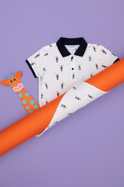 U.S. Polo Assn. Tricou ALB cu gât polo pentru băiat ELIFFU BUTIKHOME