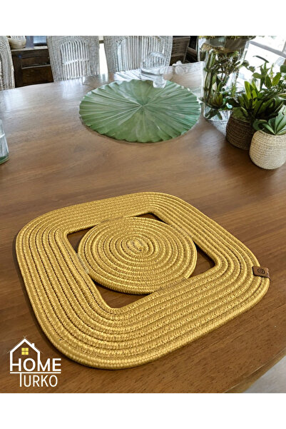 HomeTurko Iuta, paie, decorativ, set de servire american, fata de masa cu zestre, baza farfurii, supla single