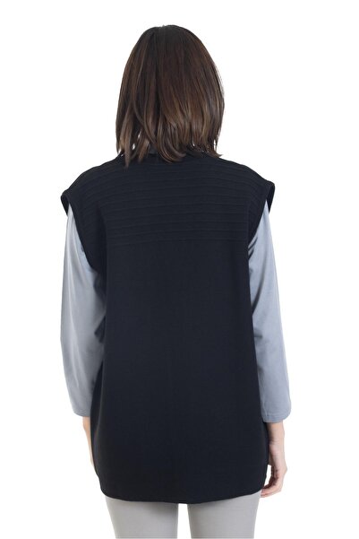 Mutlu City Women's Middle Age and Above Knitwear Knitted Buttonless Mother Vest 312-black