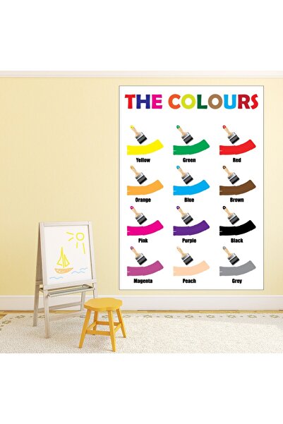 Modatools Öğrenme Renkleri Sınıf Anaokulu Dekoratif Duvar Sticker Çıkartma Mu...