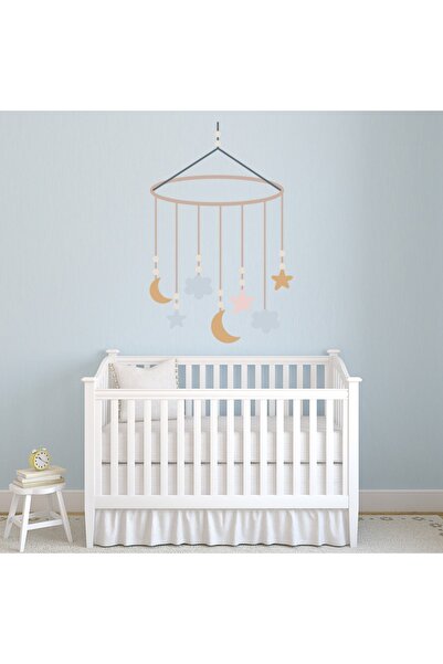 Modatools Bebek Karyolası Mobil Kreş Dekoratif Duvar Sticker Çıkartması Bebek...