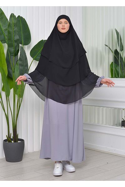 Modamix Chiffon Shawl Ready-made Veiled Practical Scarf Hijab Hijab 3 Layers - Cover Souffle 827