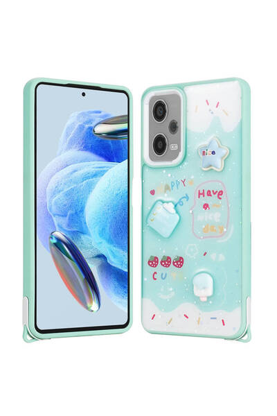 VOYO Xiaomi Redmi Note 12 Pro Plus 5G Desenli Kabartmalı Figürlü Kapak Kılıf