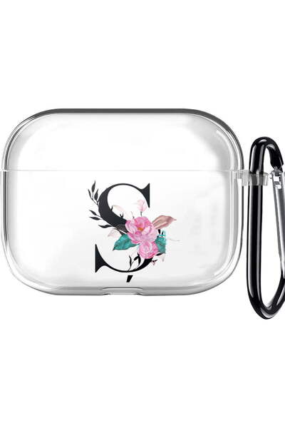 PrintiFy Apple Airpods Pro 2 Uyumlu Harf Tasarımlı Şeffaf Silikon Kılıf - Ş