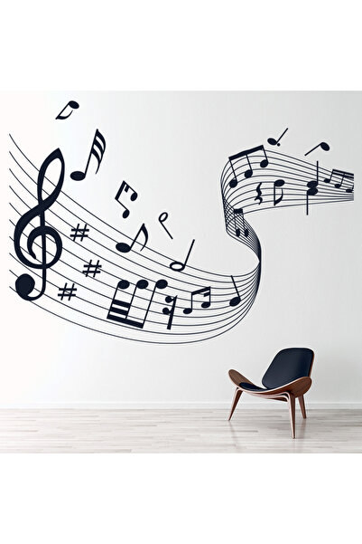 Modatools Müzik Puanı Müzik Notaları Dekoratif Duvar Sticker Çıkartma Mutfak ...