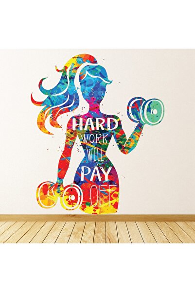 Modatools Sıkı Çalışmanın Sebebi 1 Fitness Salonu Dekoratif Duvar Sticker Çık...