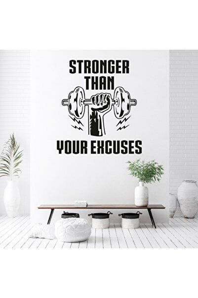 Modatools Bahanelerinizden Daha Güçlü Fitness Salonu Spor Yazılı Dekoratif Du...