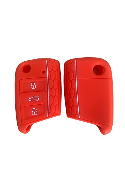 İKTUNING حافظة مفاتيح من السيليكون لسيارة فولكس فاجن جولف بولو - تي كروس تي ر...