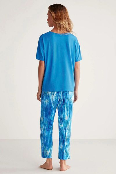 Penyemood COMBED MOOD SOFT TEXTURED V-NECK HALF SLEEVE WOMEN'S PAJAMAS SET 9600
