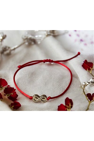 maycollection Gold Infinity Red String Bracelet