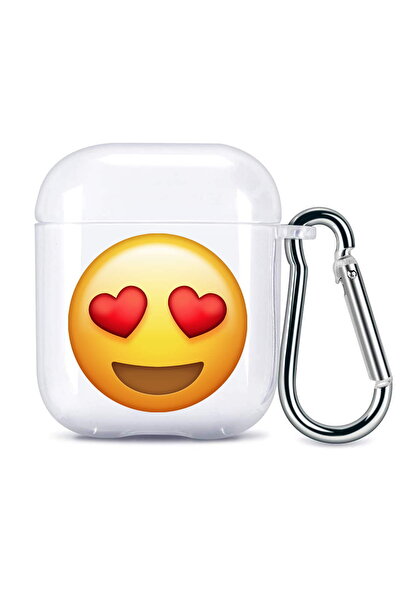 PrintiFy Apple AirPods 1St Generation. Generation Compatible Emoji Design Transparent Silicone Case - a White 6 Months AirPods 2. Generation a