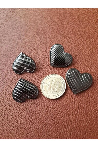İMREN AKSESUAR 6 τεμάχια μεταλλικό κουμπί με μοτίβο καρδιάς με επίστρωση μαύρου νικελίου