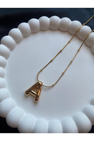 REMBER JEW A Letter Steel Balloon Necklace