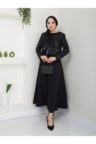 VOLT CLOTHİNG Set aus Paillettenjacke und Kilo-Rock für Damen