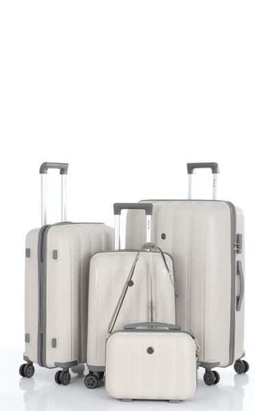 MÇS %100 Polipropilen 4'lü Valiz Seti Büyük + Orta + Kabin Boy + Makyaj Çanta...