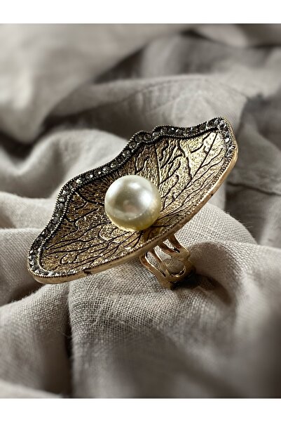 FAYRA ACCESSORIES خاتم بلح البحر قابل للتعديل مع تفاصيل اللؤلؤ