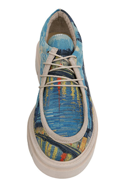 Dogo Kadın Vegan Mavi Loafer - Sea Sparkles Tasarım