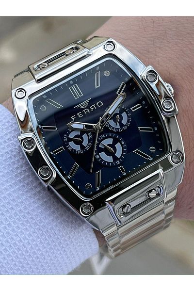 FERRO Steel Cord Inner Functions Active Chronograph 30 Mt Waterproof Men's Wristwatch EFM11437-A3