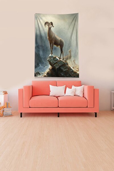 Generic Brand Velvet Tapestry - White Mountain Goat Stain Resistant Wall Cove...