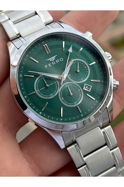 FERRO Steel Cord Inner Functions Active Cronograph 30 Mt Waterproof Men's Wristwatch EFM31371-A6