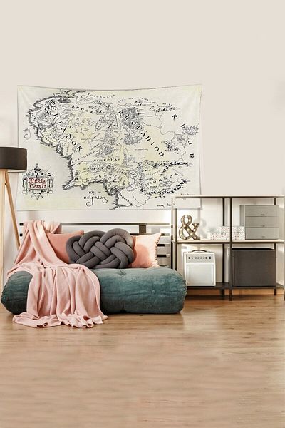 farbala Middle East Map - Stain-Proof Velvet Tapestry, Wall Cover and Carpet