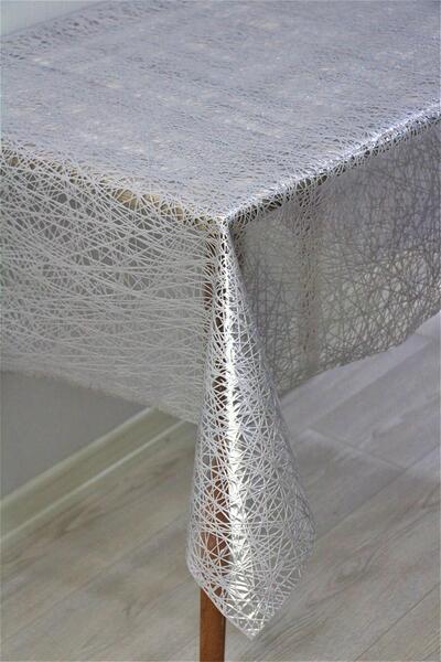 DedeEvTekstil PVC providni premazani platneni stolnjak - križni uzorak - 033d