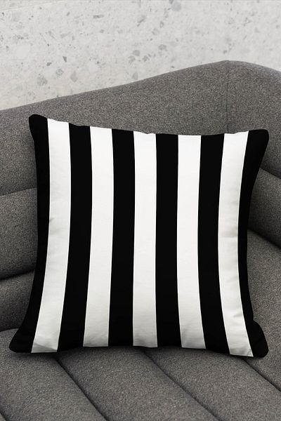 Royalte Zenci Girl - Silver Patterned Black Striped Set of 4